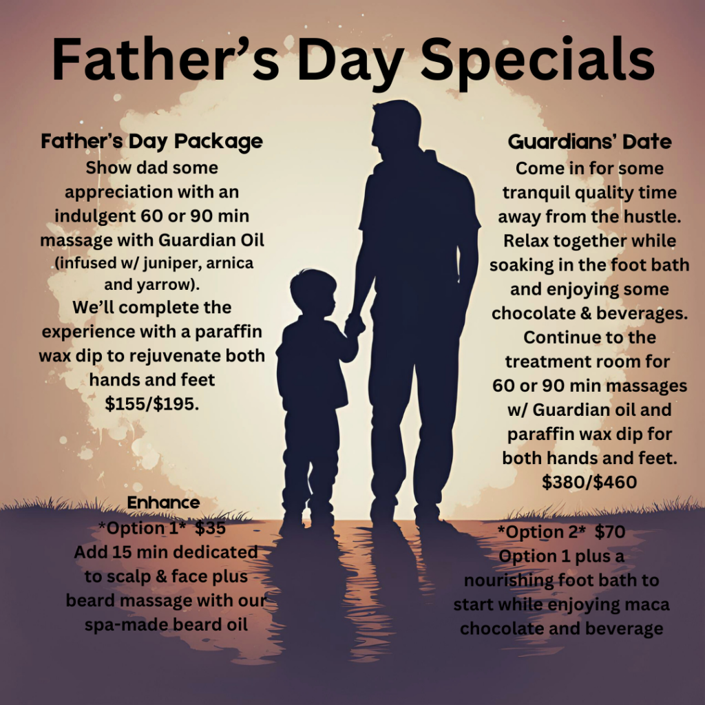 Father’s Day Massage Specials at Blooming Day Spa San Marcos Texas